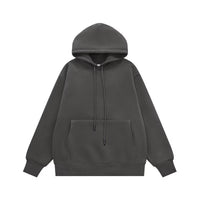 Couple Sweater Fleece-lined Thickened Hooded Solid Color Hoodie