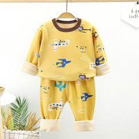 Children's Thermal Underwear Set Cotton Plus Velvet Thickening