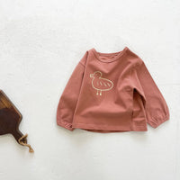 Cute Baby Duckling Print Long-sleeved Bag Fart