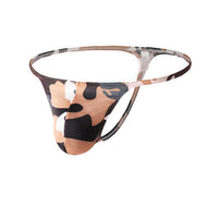 Low Waist Sexy Comfortable Breathable Camouflage U Pouch T-shaped Panties