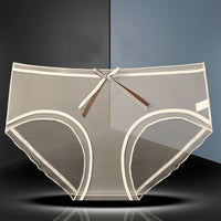 Full Transparent Panties Women's Mesh Lace Mid-waist Large Size
