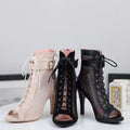 Cutout Lace-up Ankle Boots Dance Shoes Modern Style For Cross-Border Sales