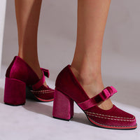 Womens Stylish Low-cut High Heels With A Bow Detail