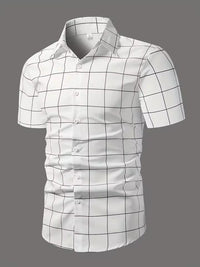 Men's Business Summer Wide Loose Shoulder Short Sleeve Single-breasted Shirt