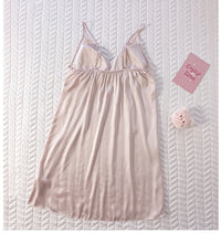 Slip Nightdress Ice Silk With Chest Pad For Women