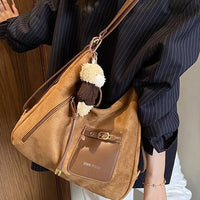 Vintage Suede-lined Large-capacity Bag