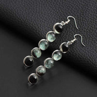 Gemstone Moon Fashion Glass Ball Star Long Earrings