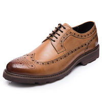 Flat-bottomed Wedge With Hole-burning Movement Thin Belt Casual All-match Men's Leather Shoes