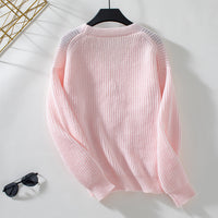 European And American Autumn And Winter New Women's Knitwear V-neck Single Breasted Sweater