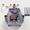 Special Drawstring Elephant Embroidered Backpack With Drawstring Buckle Cover