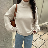 Y2g Hot Girl Turtleneck Woolen Long-sleeved Sweater For Women