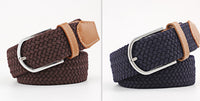 Women's Canvas Belt Student Pants Casual Stretch Braided Needle Buckle