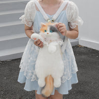 Simulation Calico Cat Backpack Cute Kitten Plush