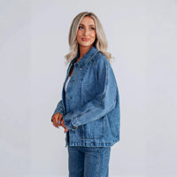 Fashion Long Sleeve Single-breasted Jacket Denim Coat