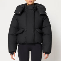 Detachable Hooded Zip-up Cotton Coat