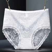 High Waist Hollow-out Lace Sexy Ladies Panties Breathable Traceless Sheath Cotton Stall