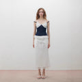 Spicy Girl Contrasting Color Patchwork Polka-Dot Camisole Slim-Fit Figure-Lifting Backless Top