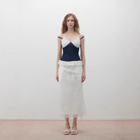 Spicy Girl Contrasting Color Patchwork Polka-Dot Camisole Slim-Fit Figure-Lifting Backless Top