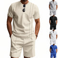 Men's Crew-Neck Short-Sleeve T-Shirt And Shorts Set