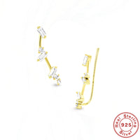 S925 Sterling Silver Square Zircon All-match Fashion Ear Clip