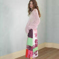 Bonfire Manor Loose Effortless Retro Print Stretch Knit Midi Skirt
