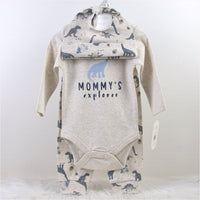 Baby Hat Long Sleeve Bodysuit Pant 3 Piece Set Spring Autumn