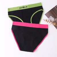 Cotton Women's Sports Mid-waist Letter Breathable Panties