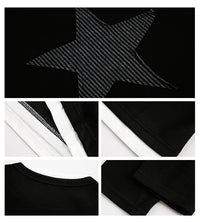 American Retro Fake Two-piece XINGX Patch Sweater
