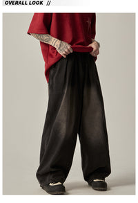 High Street Retro Washed Distressed Wide-leg Jeans Men's Spring And Summer Loose Straight Casual