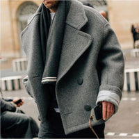 Autumn And Winter Street Fashion Short Large Lapel Woolen Coat