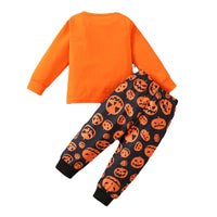 Halloween Day Boy Full Print Pumpkin Lamp Suit