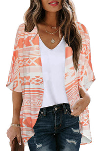 New Beach Bikini Sun Protective Blouse Vacation Chiffon Printed Cardigan