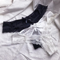 Sexy Solid Color Cross Butterfly Low Waist Seamless Underwear
