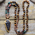 Buddha Beads Lotus Pendant Necklace