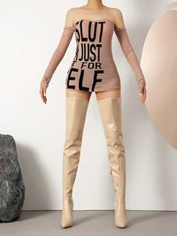 Sexy Slimming Pointed-toe Over-the-knee Boots With Stiletto Heels