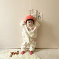 Spring New Children's Love Letter Sweater Pants Leisure Suit