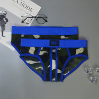 Men's Mesh Camouflage Low Waist Briefs