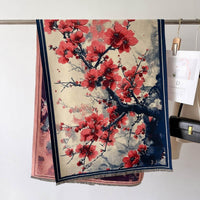 Autumn And Winter New Cashmere-like Thickened Oil Painting Jacquard Scarf