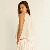 Womens Cropped Pants With Patchwork Lace Vest Set