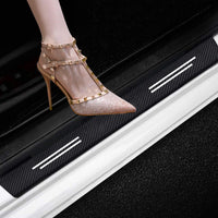 4 PCS Universal PVC Cuttable Car Door Sill Protective Sticker Kit Car Threshold And Frame Protection