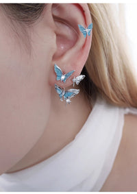 Butterfly Stud Earrings Light Luxury Romantic And Versatile