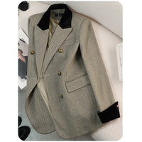 Casual Striped Suit Jacket For Women