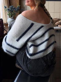 European And American Casual Striped Knitted Long-sleeved Top