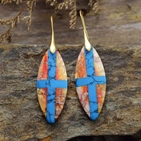 Retro Stylish Patchwork Leaf-Shaped Earrings For Women