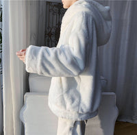 Fashion Simple Pure Color Lamb Cashmere Cotton Coat