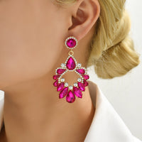 Crystal Wreath Drop Earrings Sparkly Rhinestone Statement Jewelry For Women Wedding Party Prom Festival Daily Wear