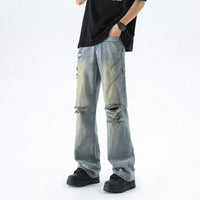 Men's Summer Fashion Brand Distressed Bootcut Pants