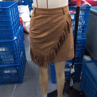 Womens Retro Western-Style Suede-Like Casual Skirt