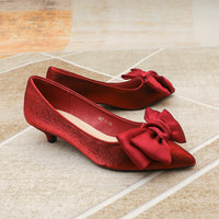 Comfortable Bow Point Toe Stiletto Shoes