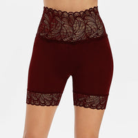 Lace High Waist Butt Lift Slim Solid Color Breathable Leggings